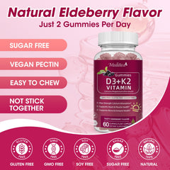 60-count bottle of elderberry flavored gummies