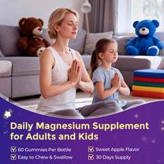 60-count bottle of kids magnesium supplement