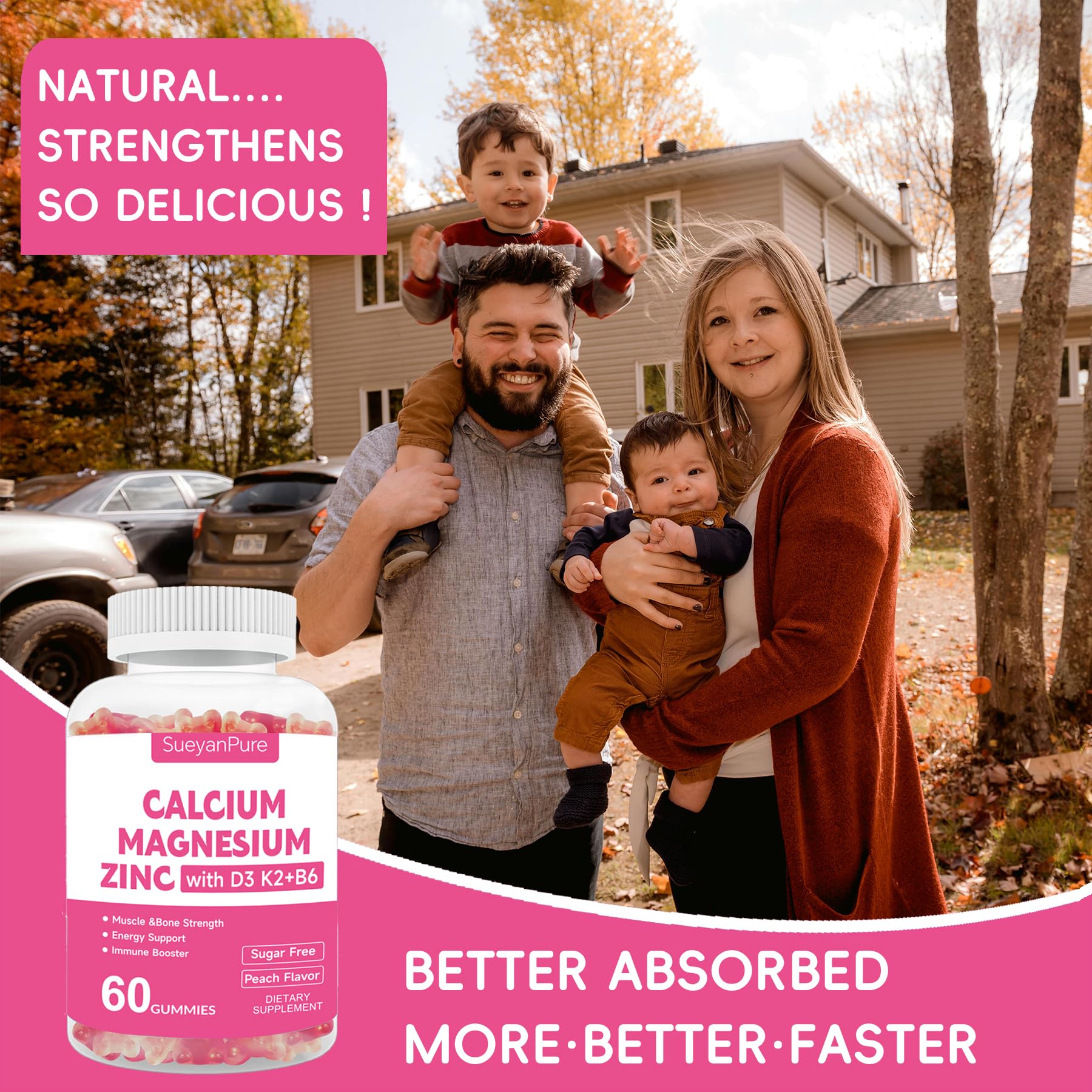 60-count pack of calcium gummies