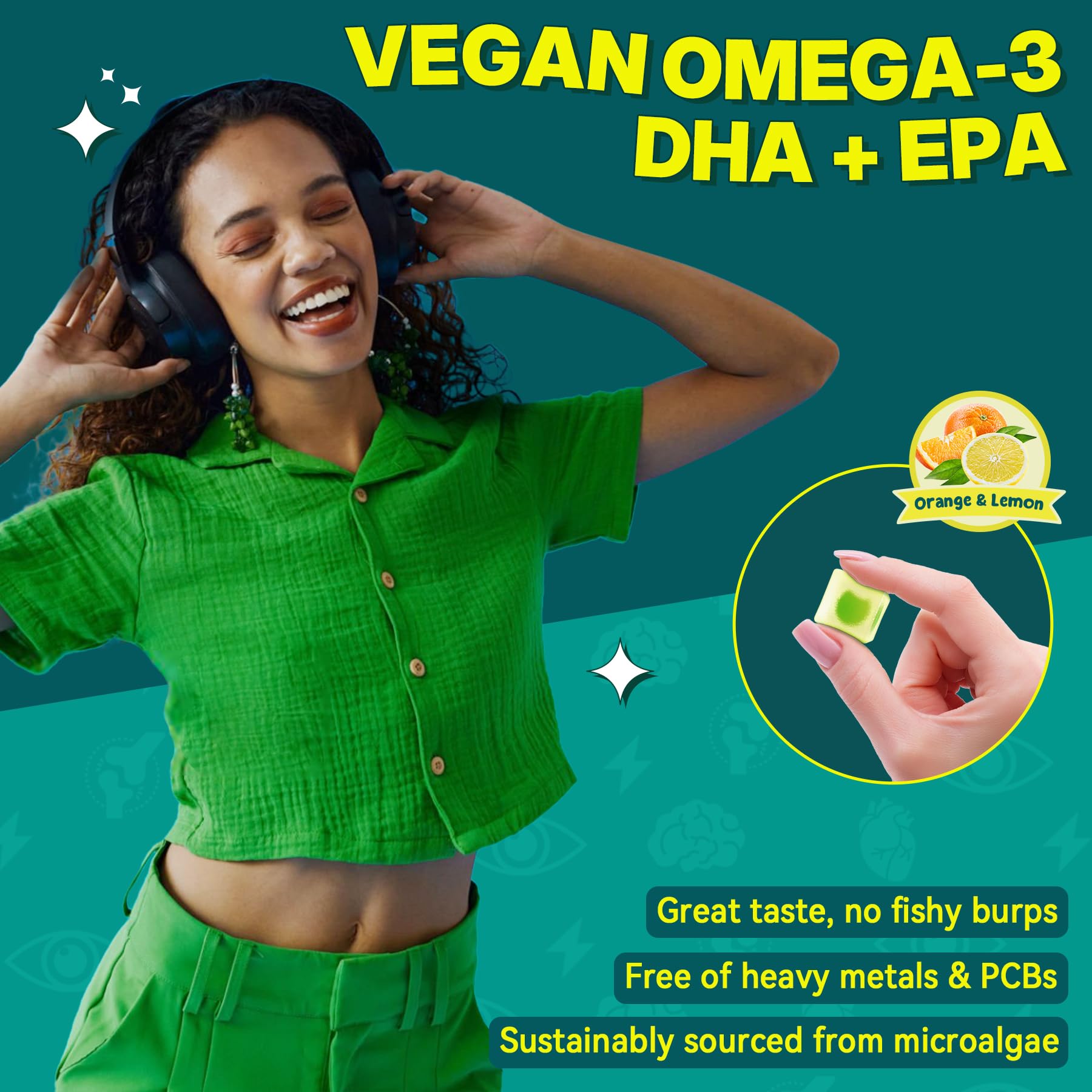 60-count vegan algae omega-3 gummies package