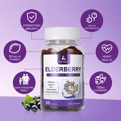 Family-friendly elderberry gummies for adults and children 4+