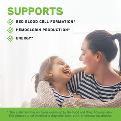 Container showing 60 servings of iron bis-glycinate