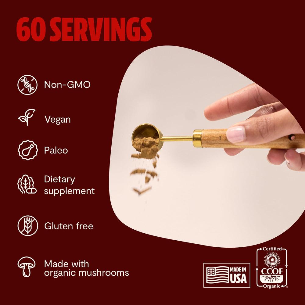 60 servings container of FreshCap Reishi powder