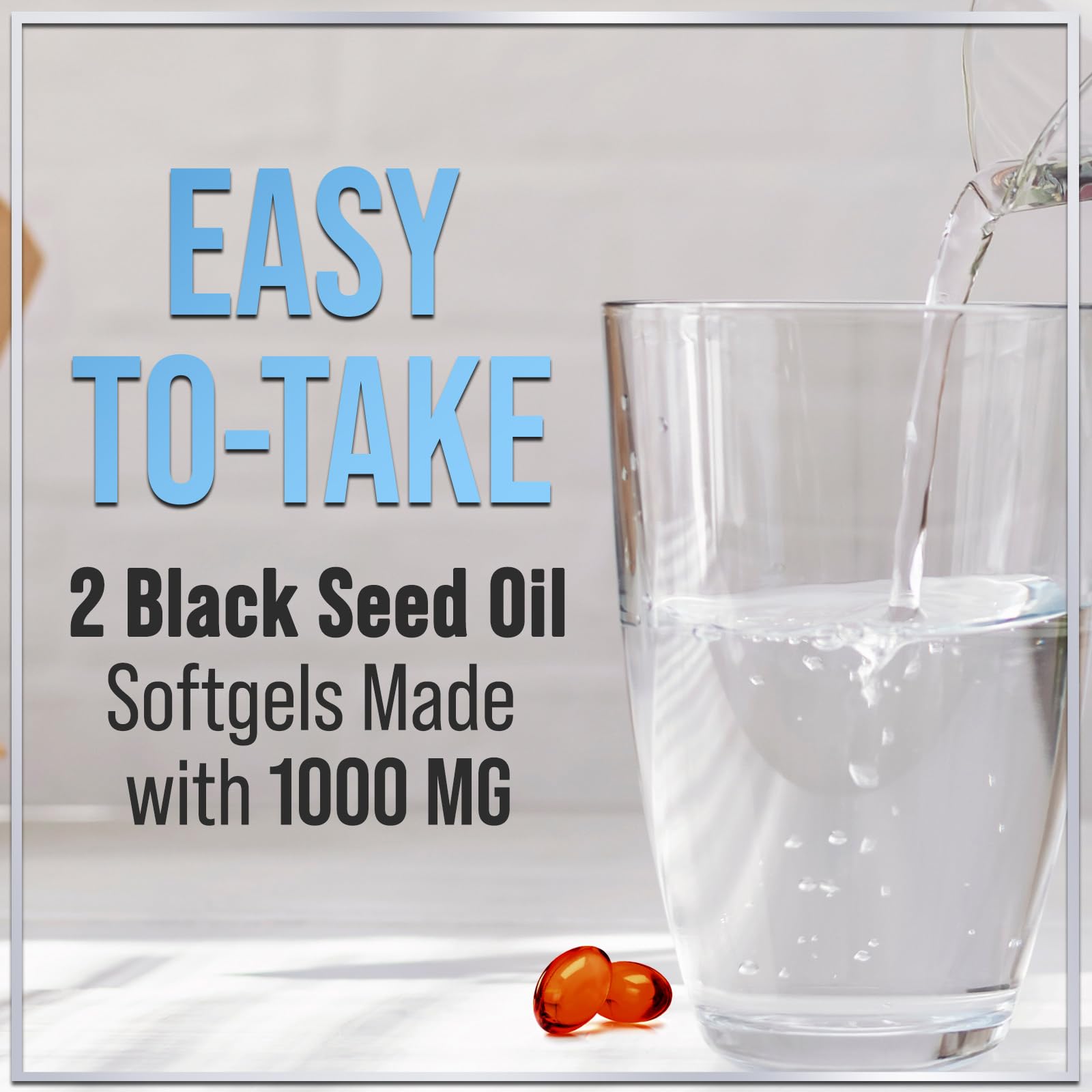 60 softgels bottle of black seed oil supplement