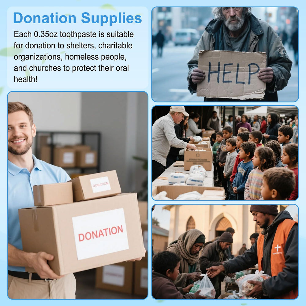 Donation-ready toothpaste bulk for charities and shelters