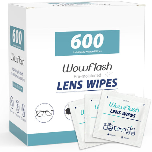 Box of 600 Wowflash lens wipes for eyeglasses