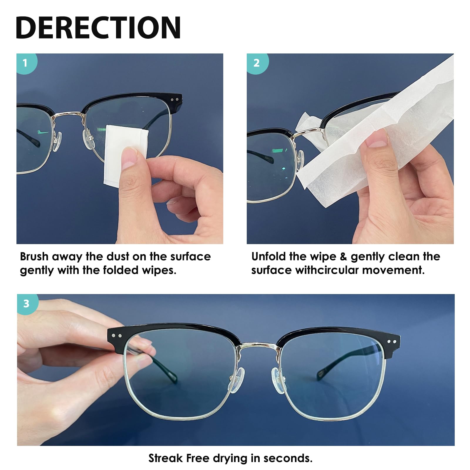 Portable lens wipes for on-the-go cleaning