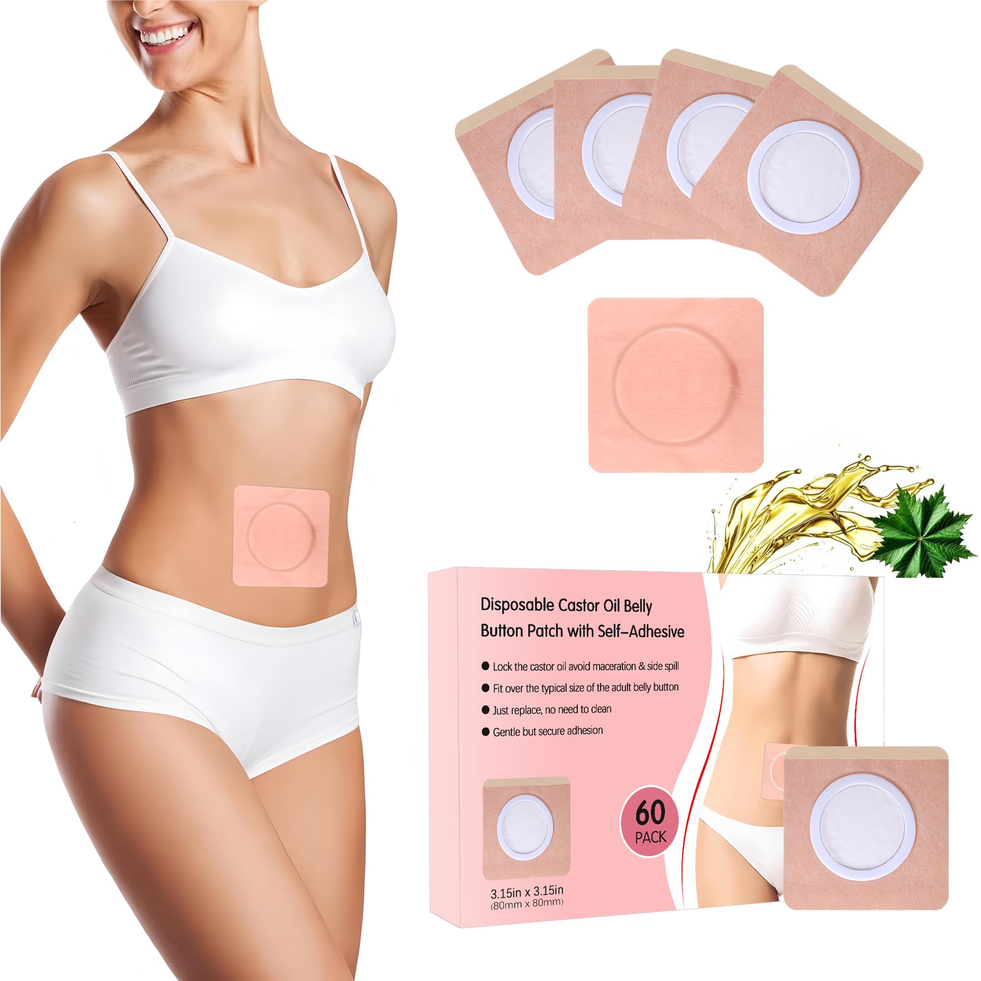 Travel-friendly, compact castor oil patch wrap kit