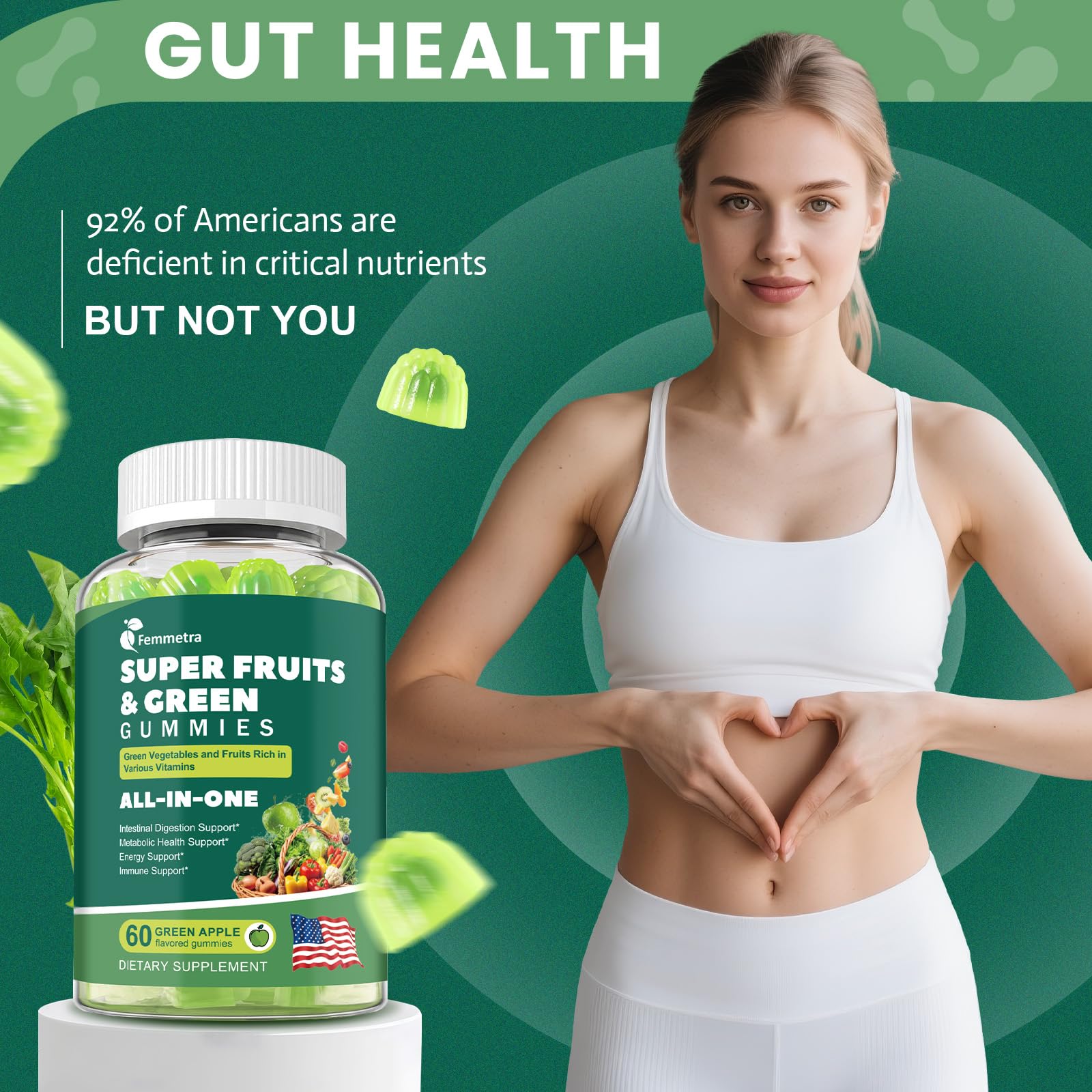Energy boost concept with gummies