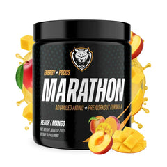 6AM Run Marathon scoop dissolving in water for steady energy during runs.