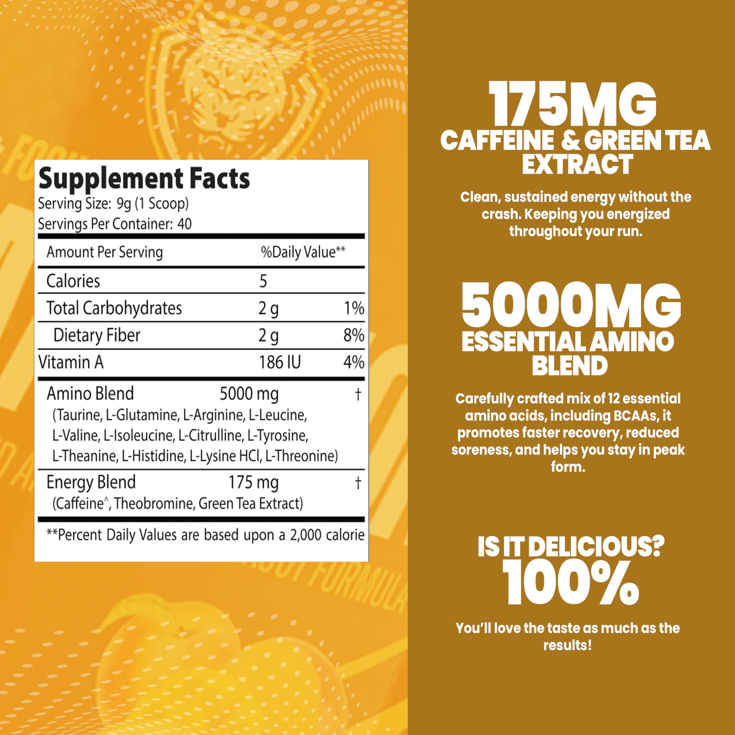 6AM Run Marathon tub label closeup highlights clean, artificial-free formula.