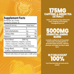 6AM Run Marathon tub label closeup highlights clean, artificial-free formula.