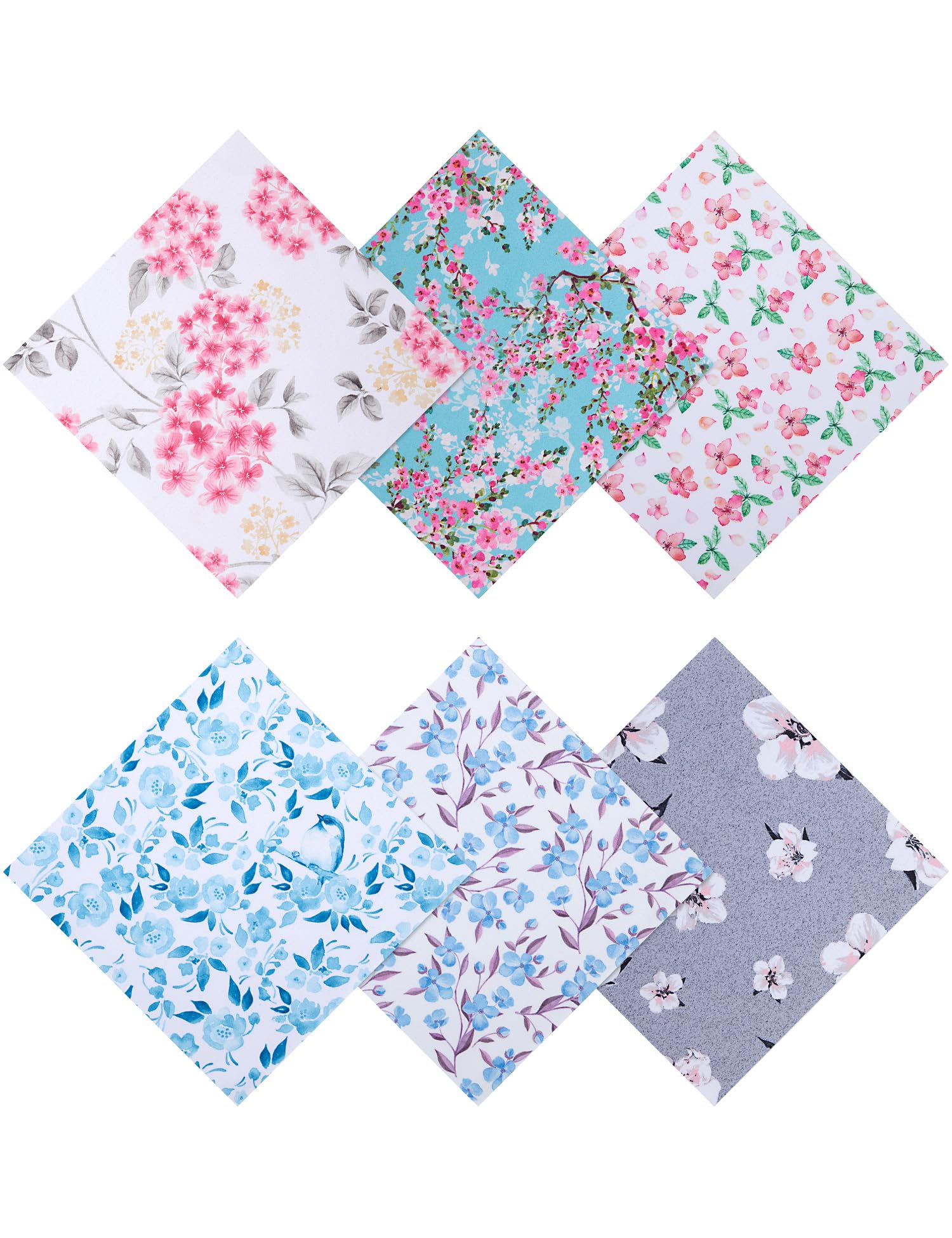 Six thickened microfiber glasses cleaning cloths with five-petaled flower pattern - design 1