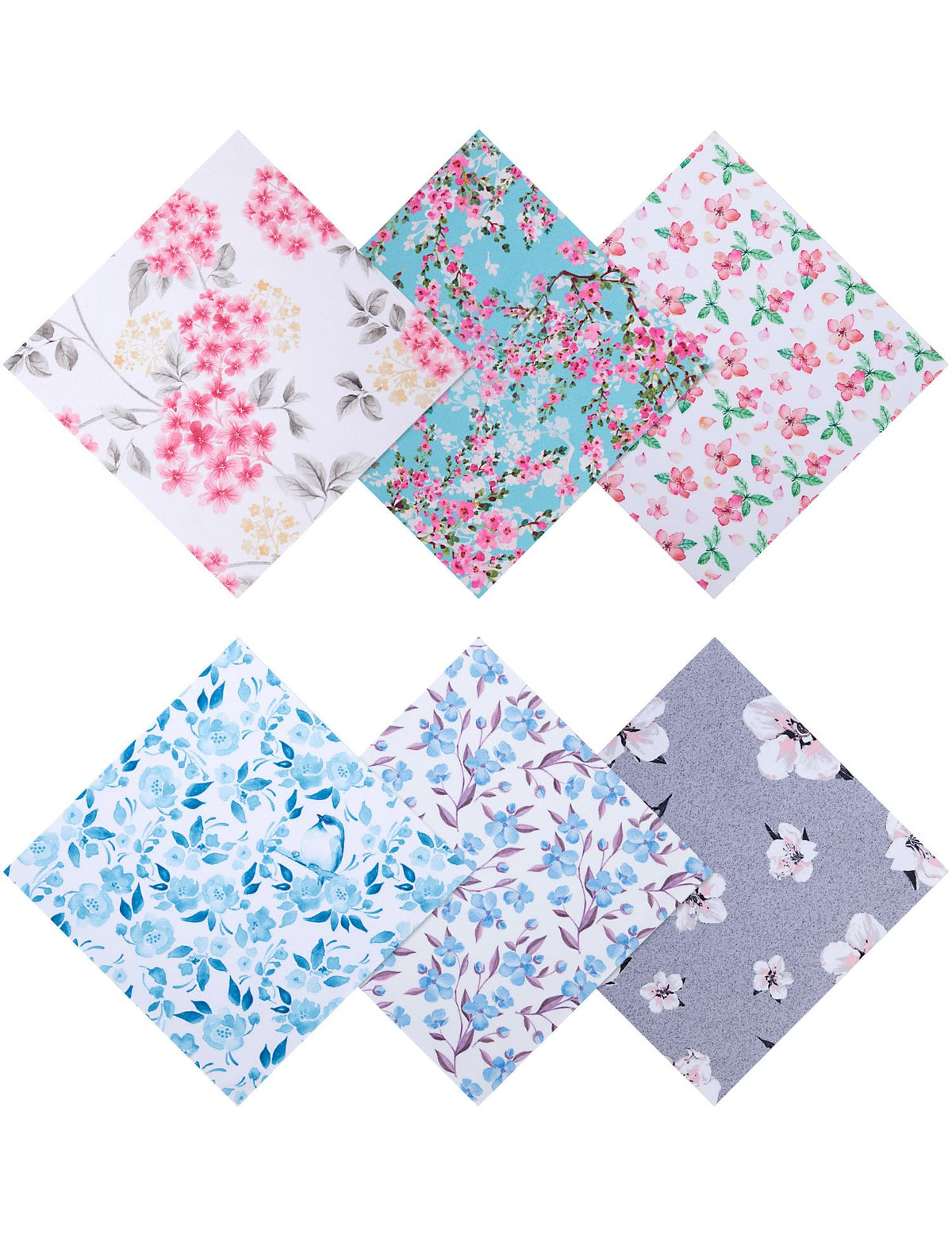 Six thickened microfiber glasses cleaning cloths with five-petaled flower pattern - design 1