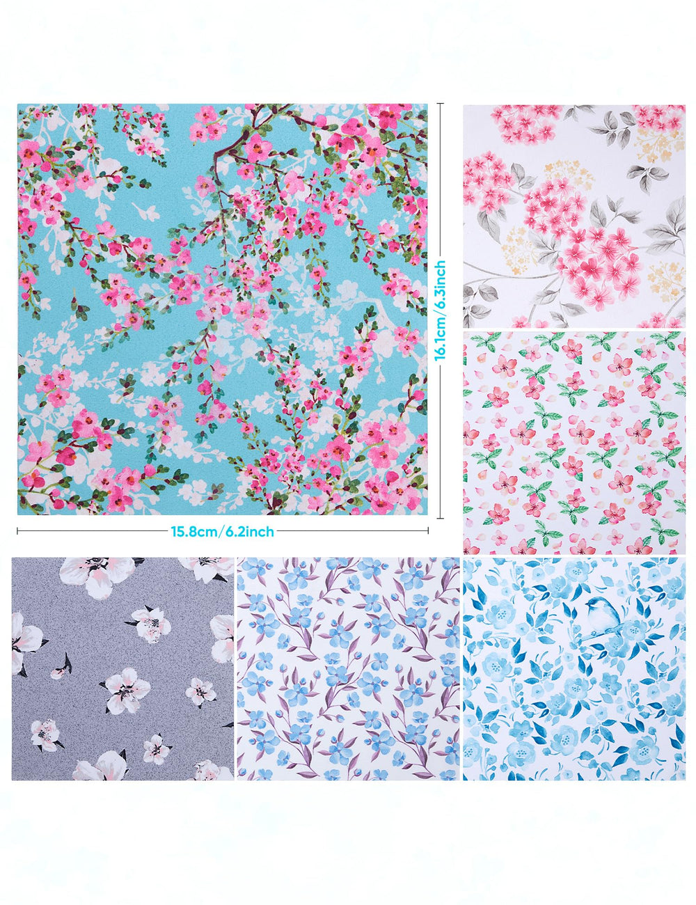 Close-up of elegant flower design microfiber cleaning cloths for eyeglasses - design 2