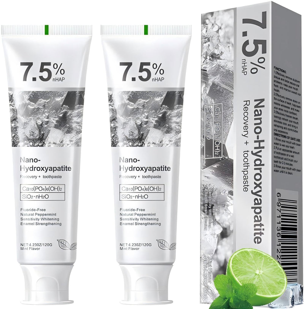 Tube of 7.5% Hydroxyapatite Toothpaste with Fresh Mint flavor