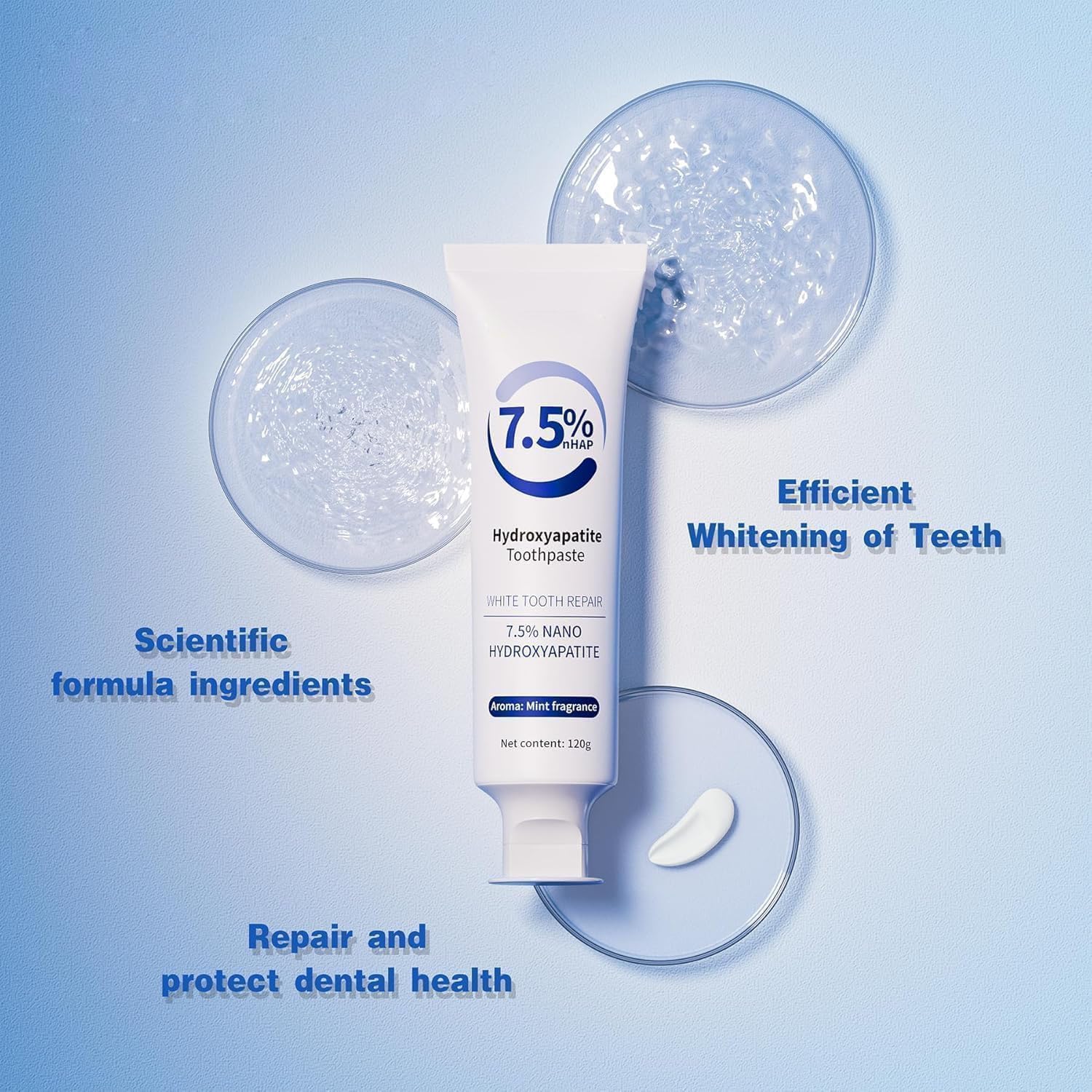 Close-up of toothpaste tubes showing 8.46oz size