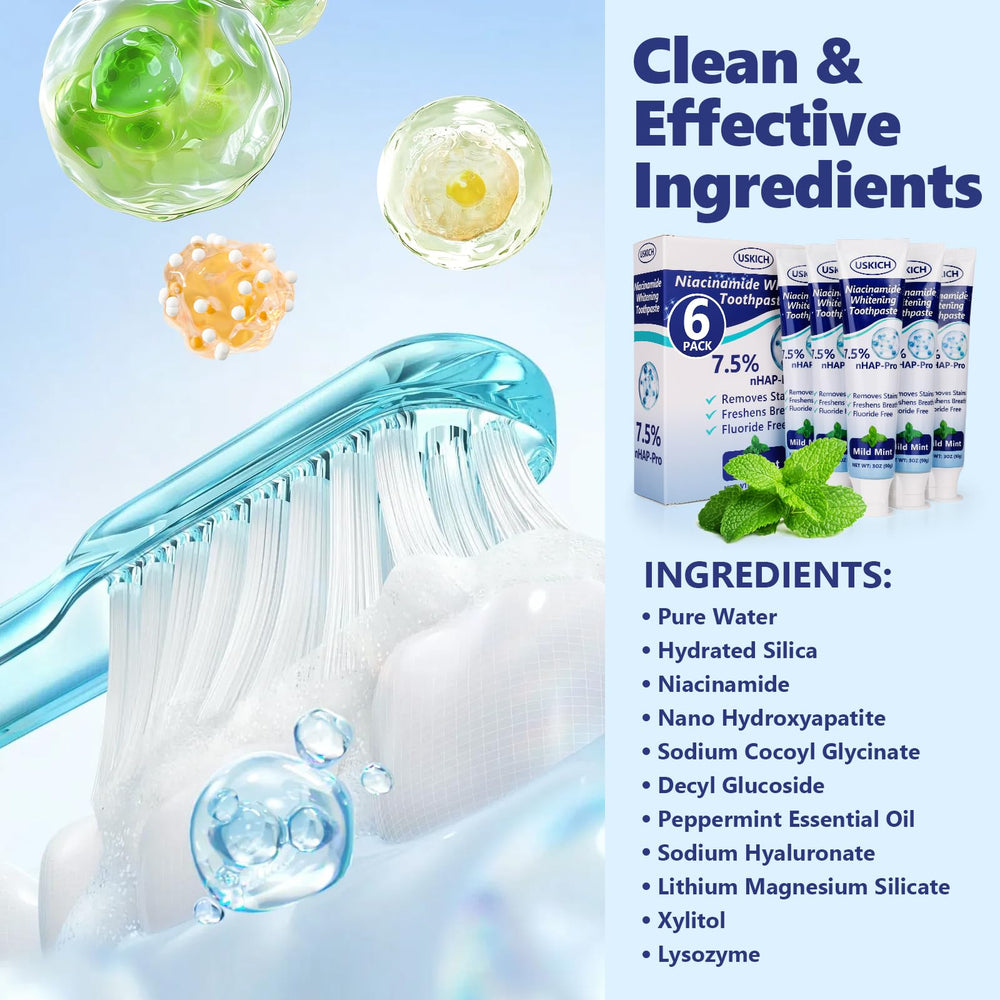 Side view of 6-pack toothpaste packaging