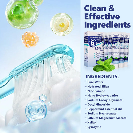 Side view of 6-pack toothpaste packaging