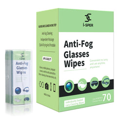70-count anti-fog lens wipes in carrying box for eyeglasses