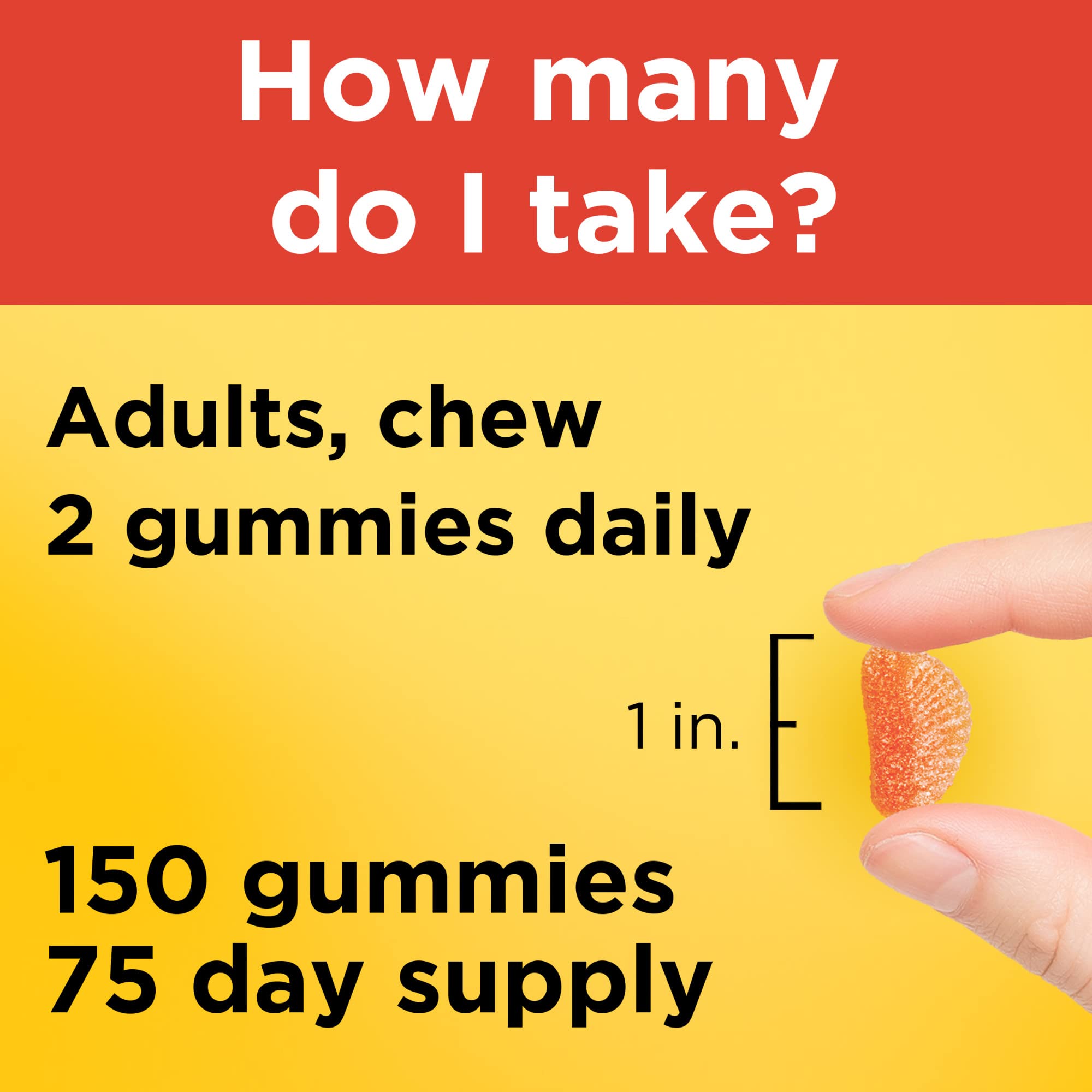 Graphic showing 75-day supply with 150-count bottle