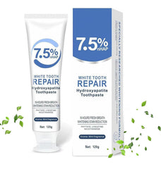 Front view of 7.5% hydroxyapatite toothpaste 2-pack