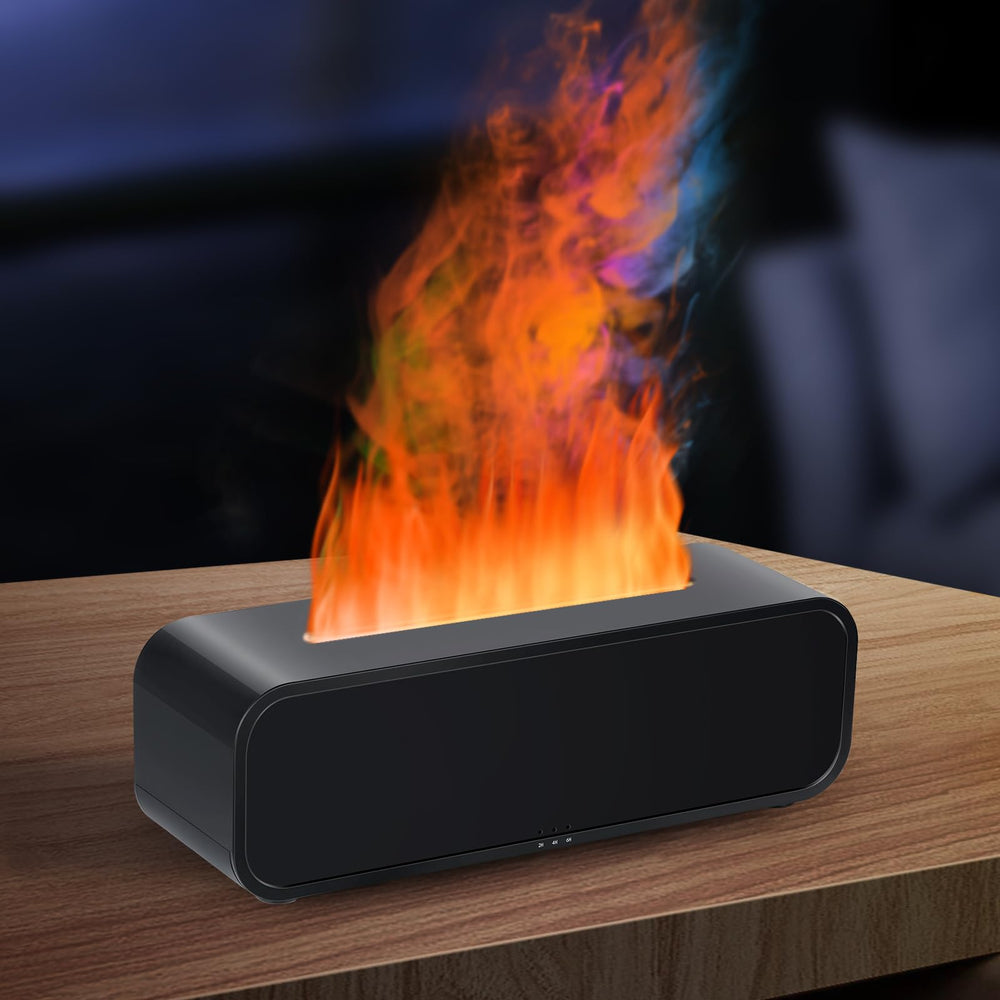 Front view of the 7Color Flame Diffuser with bonfire design