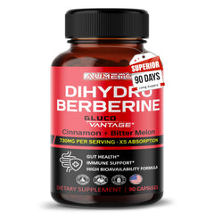 Front view of 8 in 1 Dihydroberberine Supplement bottle (90 count)