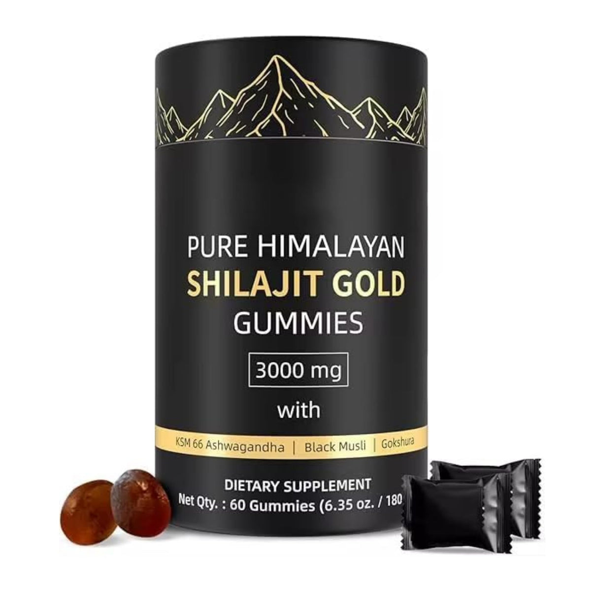 8-in-1 Himalayan Shilajit Gummies bottle with 60-count