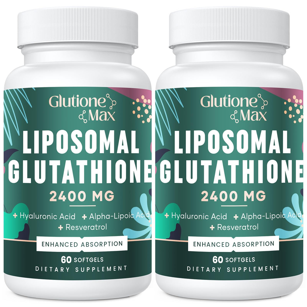 Hero image of 8-in-1 liposomal glutathione 2400 mg bottle