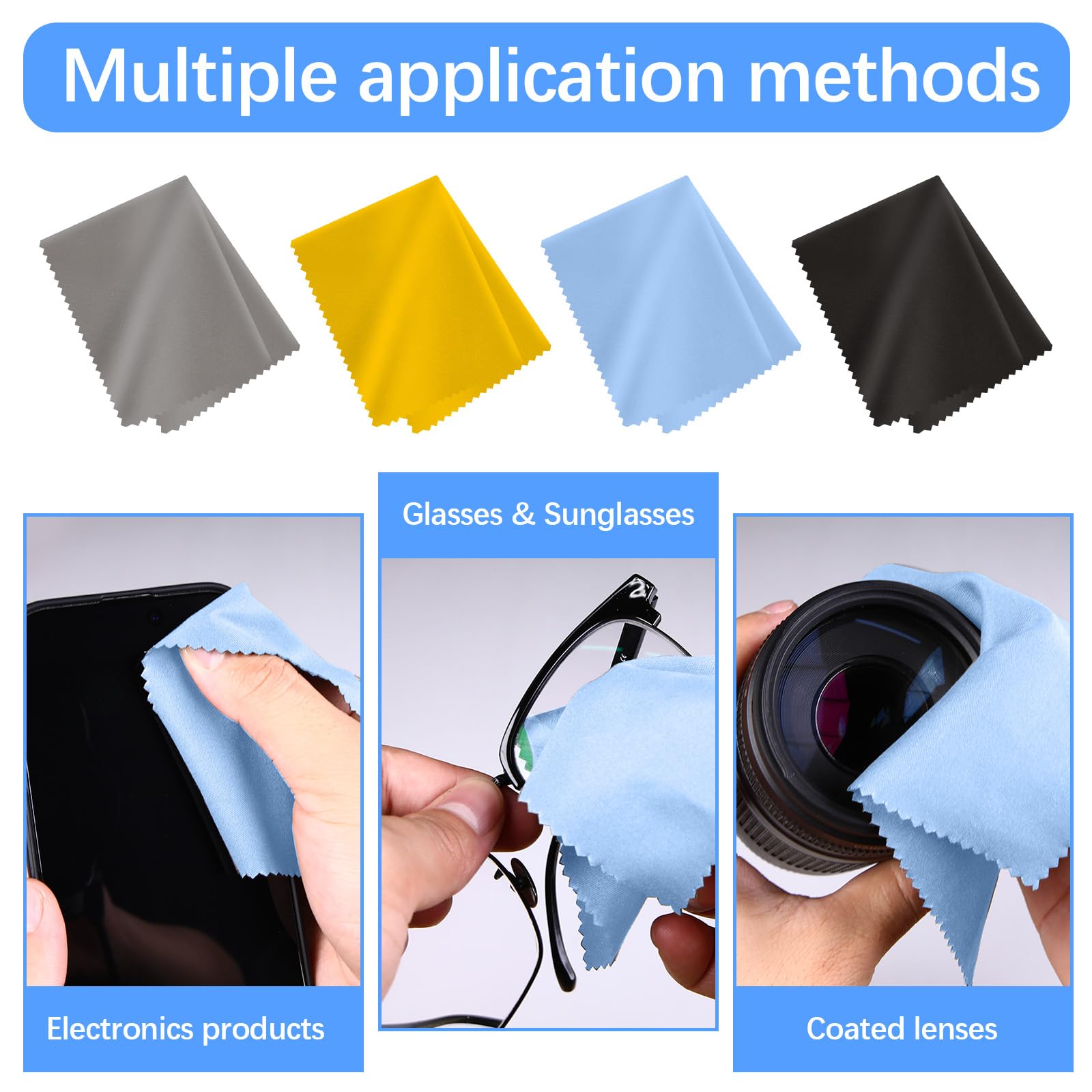 Washable and reusable microfiber cleaning cloths