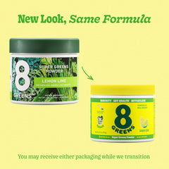 Lemon lime flavor label for 8Greens powder
