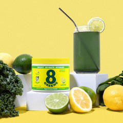 Organic, non-GMO certification label on 8Greens