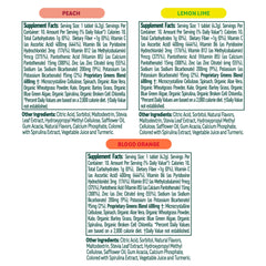 Close-up of 8Greens packaging showing spirulina and chlorella as core greens.