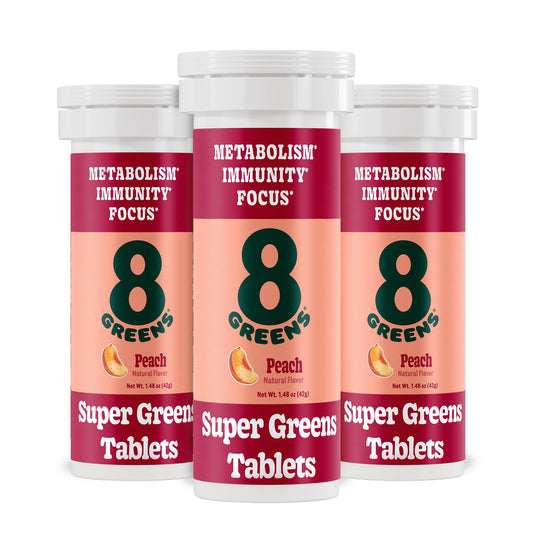 Front view of 8Greens Supergreens Tablets packaging
