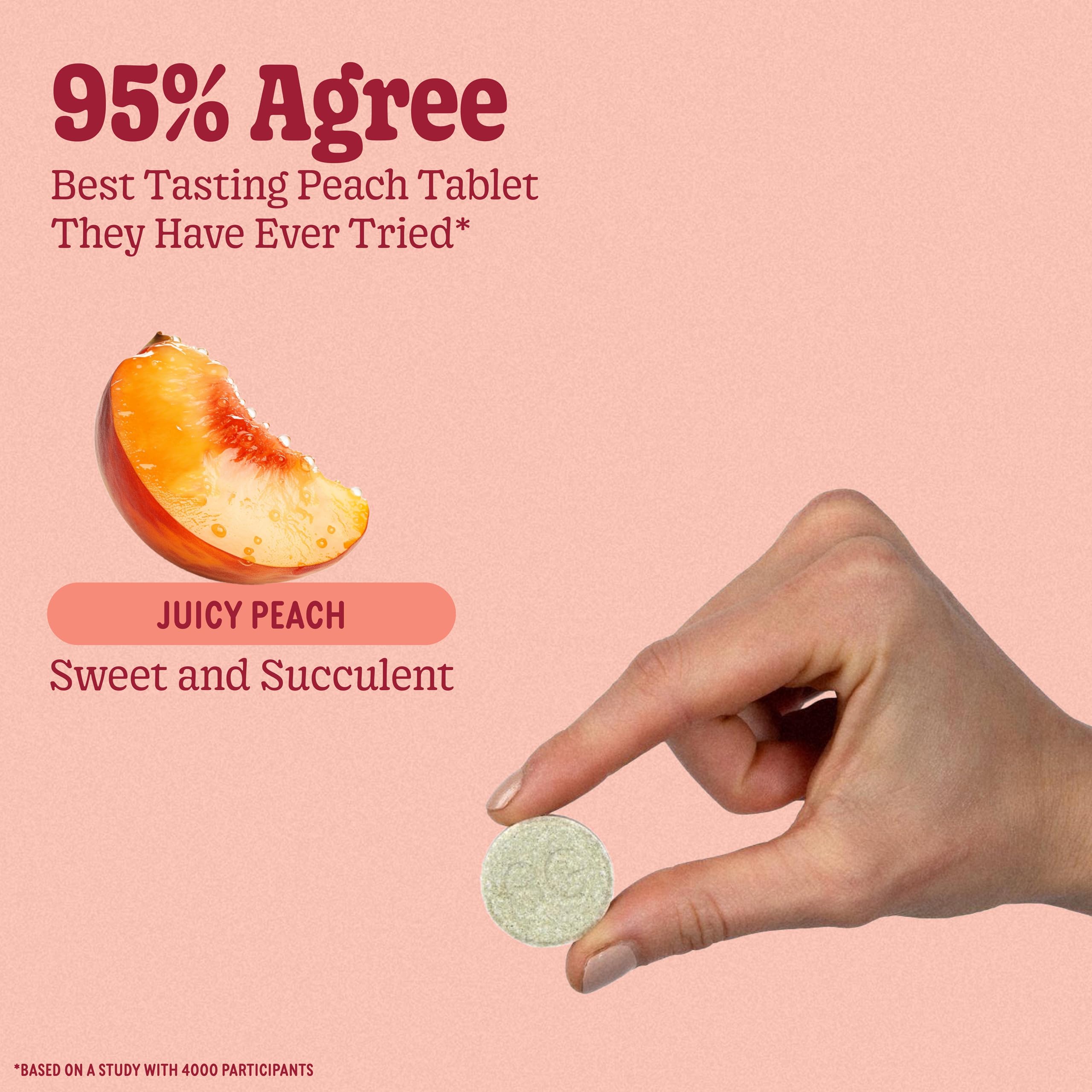 Side view of 8Greens Peach flavor tablets packaging