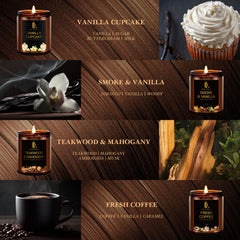 Patchouli Amber scented candle in 8-pack set
