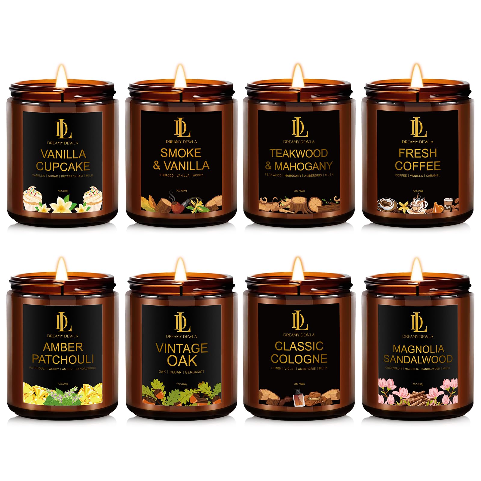 Vanilla Cupcake scented candle in 8-pack set