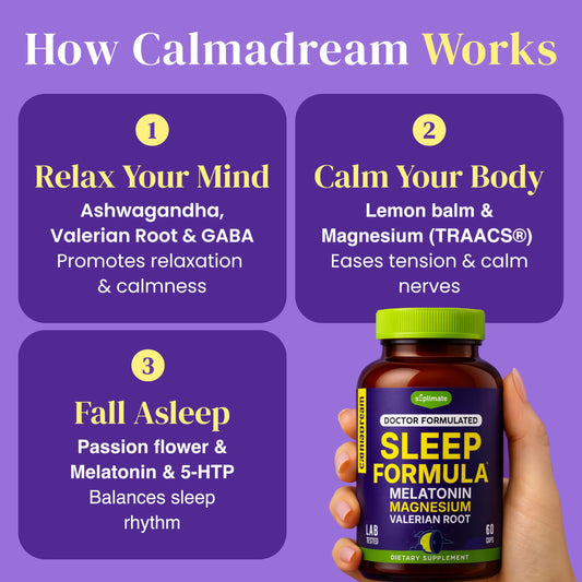 Close-up of 9-in-1 Melatonin Sleep Aid bottle label