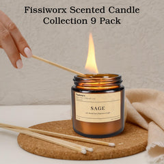 Close-up of an amber jar soy candle wick