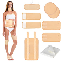 9 piece castor oil pack wrap neck area with organic cotton