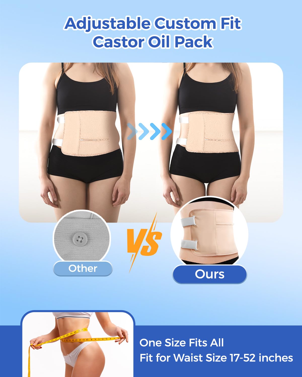 Chest wrap B for 9-piece castor oil pack wrap kit