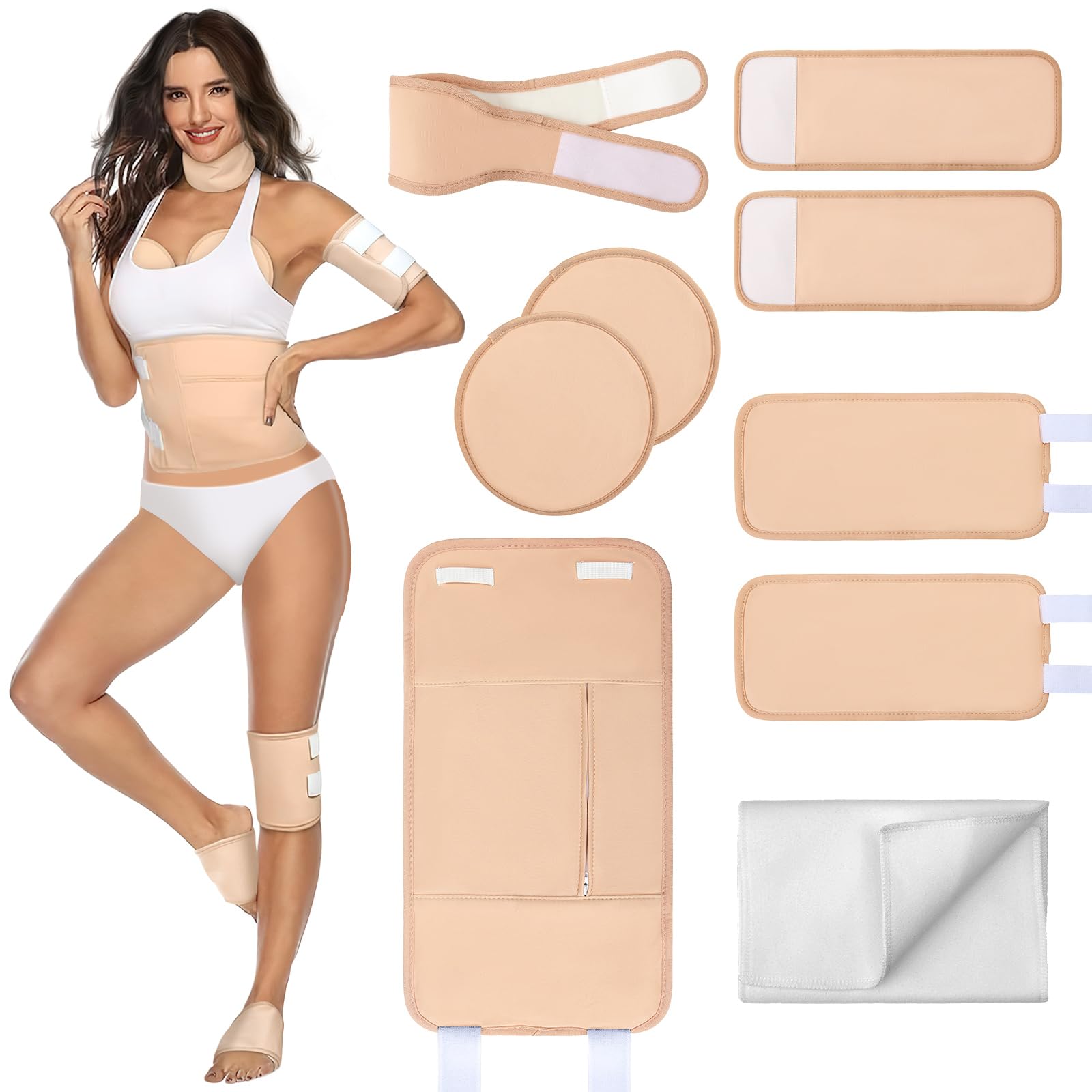 Neck wrap for 9-piece castor oil pack wrap kit