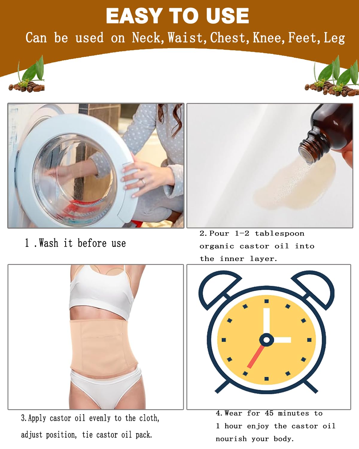 Castor oil wraps for knee (2)