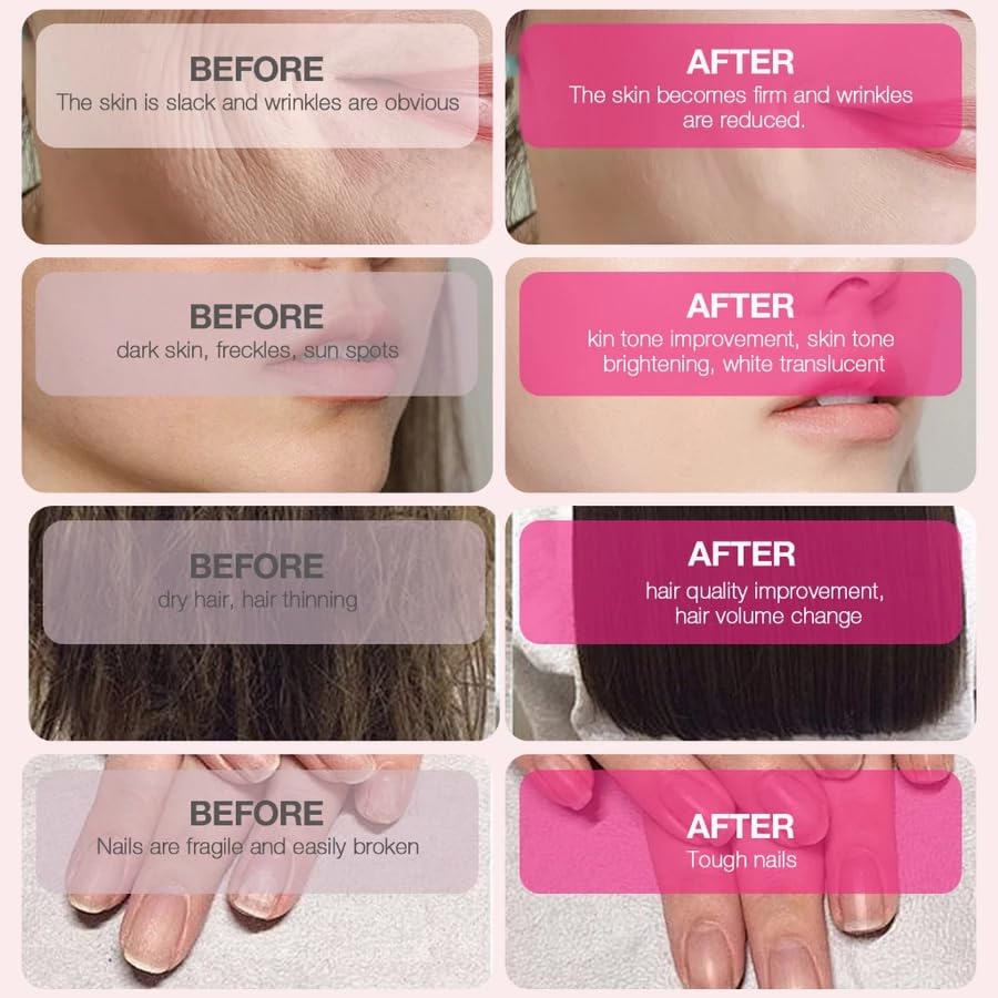 Nutrition panel and ingredients for 9 YOUNG-BASIC Vitamin C & Collagen tablets