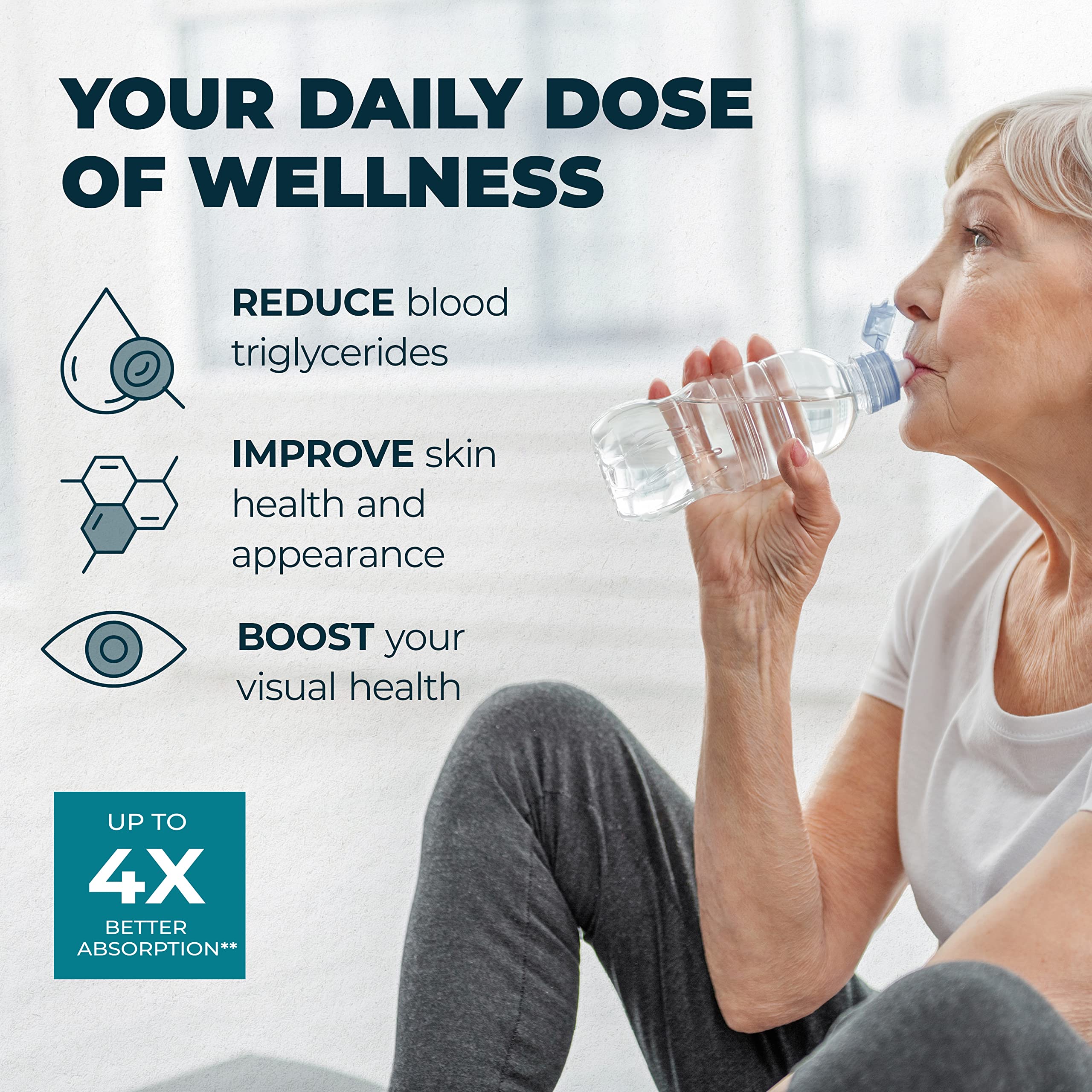 Bottle showing 90 softgels count