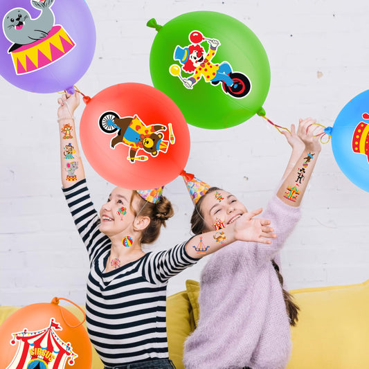 91BALLOONS carnival tattoos pre-cut, easy to apply and safe for kids.