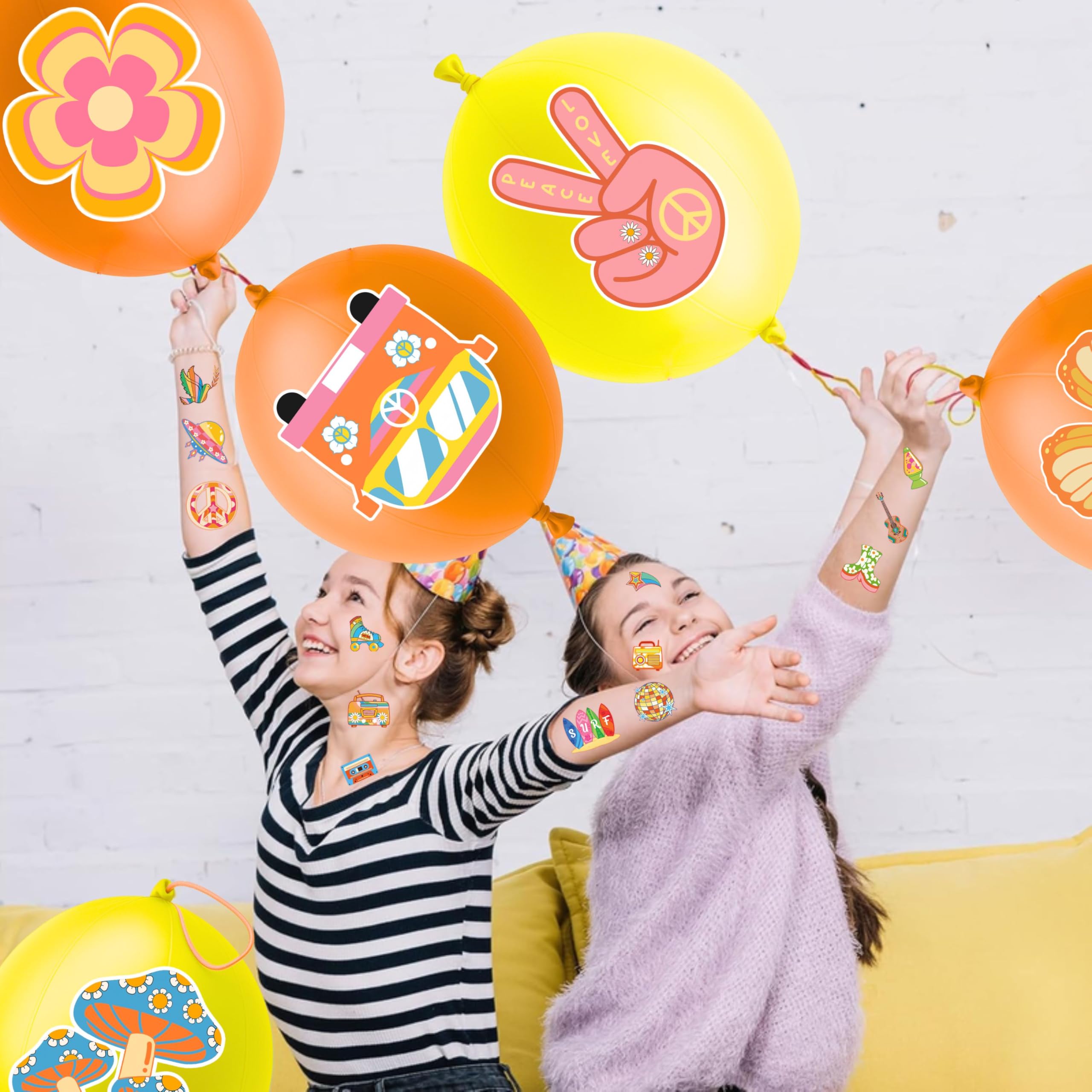 91BALLOONS groovy punch balloon 18in yellow for bright decor and interactive prizes