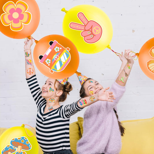91BALLOONS groovy punch balloon 18in yellow for bright decor and interactive prizes