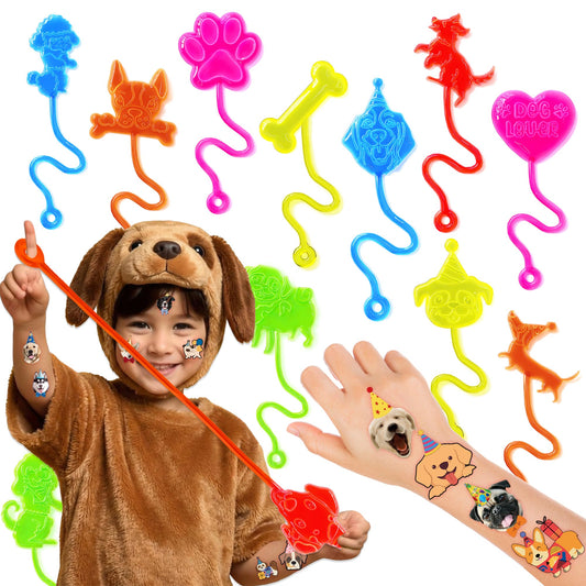 91STICKYHAND dog stick hands in bright colors for party favors and kid-friendly fun.